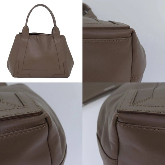 BALENCIAGA Navy Cabas Hand Bag Leather Gray 339933 Auth 80962M - Picture 14 of 15